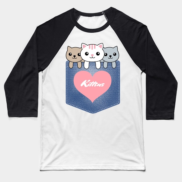 Cat pate kittens Baseball T-Shirt by Totalove